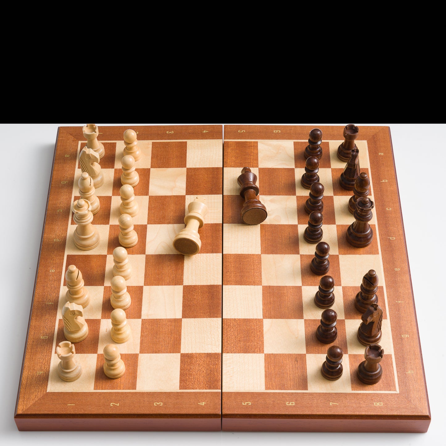 33cm Magnetic Wooden Chess Set - Sapele & Beech
