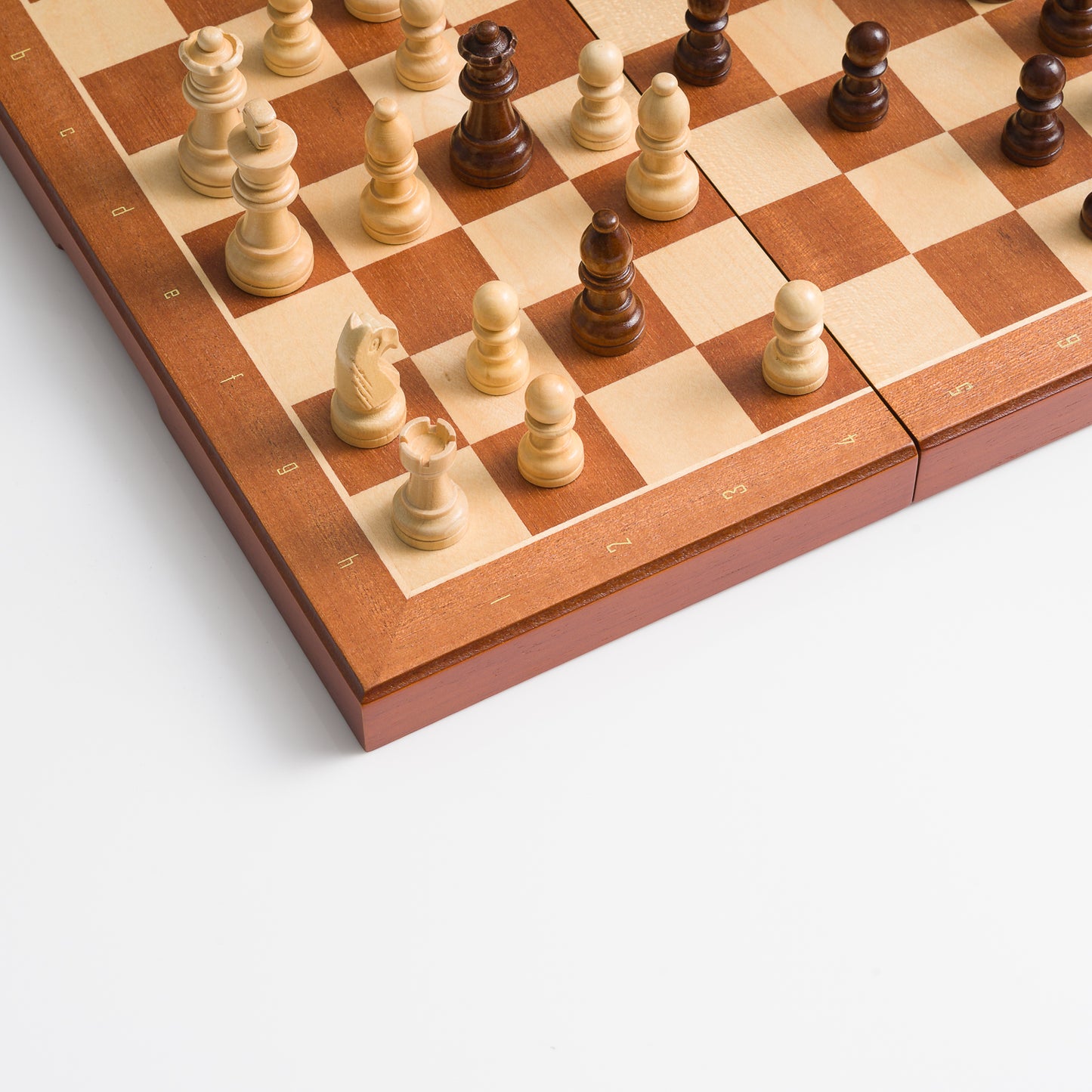 33cm Magnetic Wooden Chess Set - Sapele & Beech