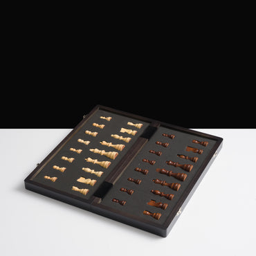38cm Magnetic Wooden Chess Set - Ebony & Maple