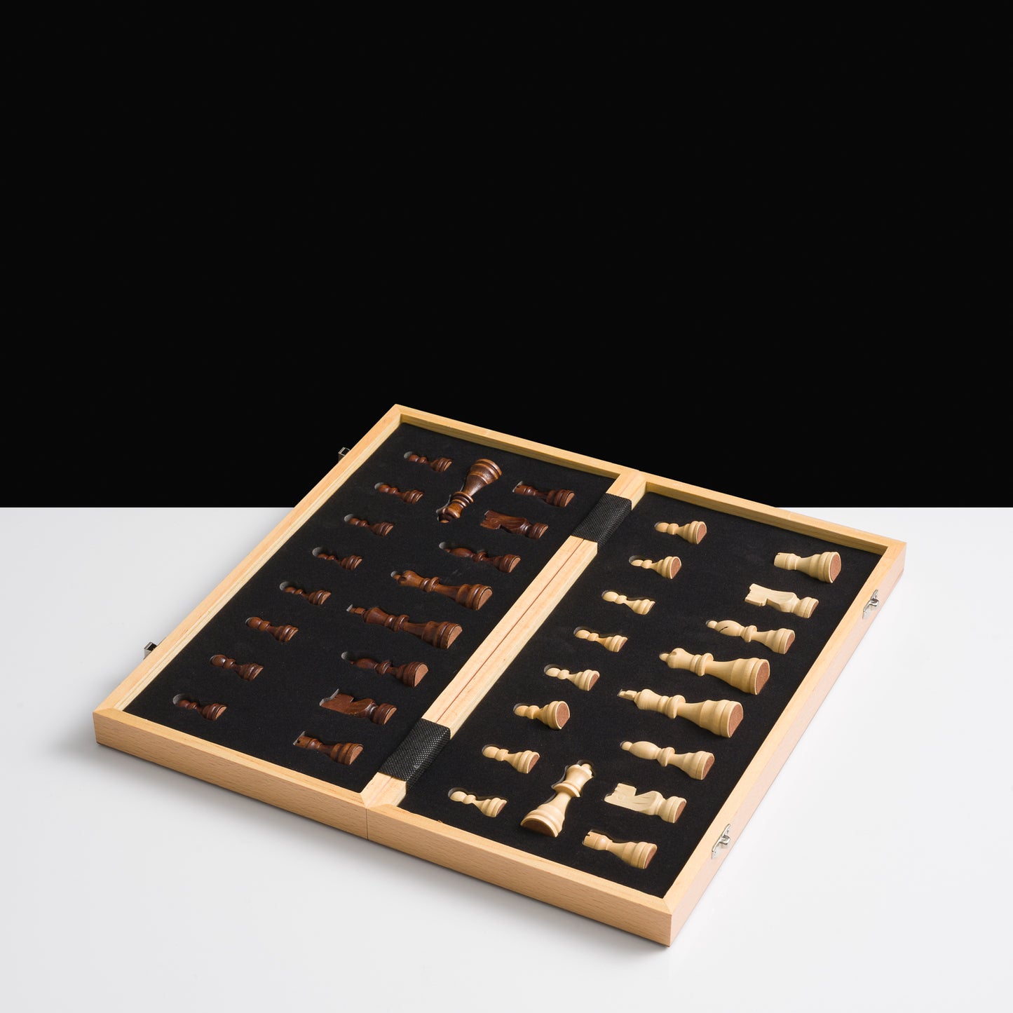 38cm Magnetic Wooden Chess Set - Sapele & Beech