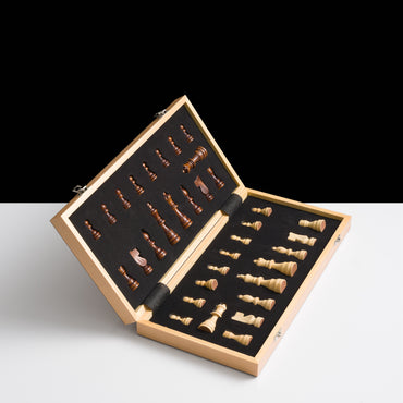 38cm Magnetic Wooden Chess Set - Sapele & Beech