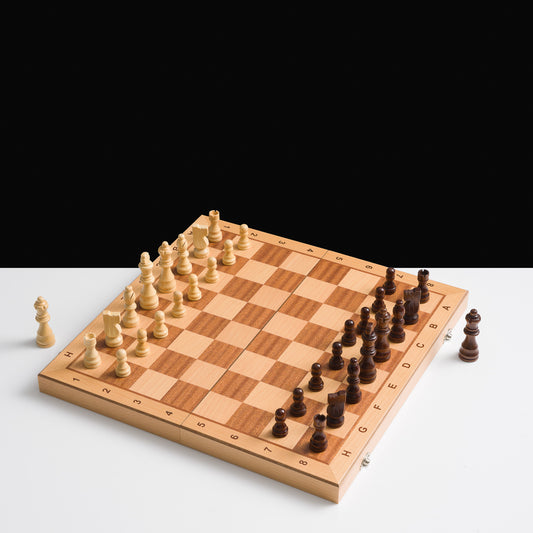 38cm Magnetic Wooden Chess Set - Sapele & Beech