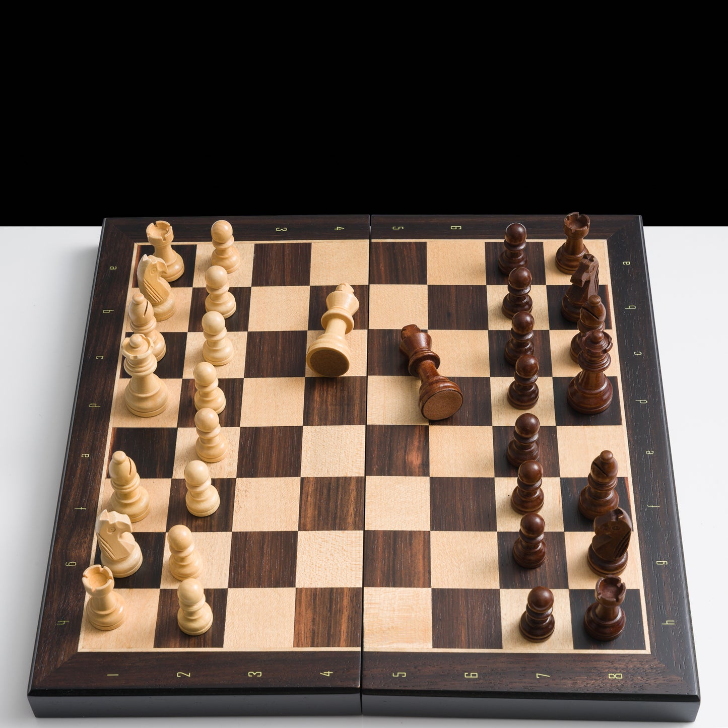 33cm Magnetic Wooden Chess Set - Ebony & Maple