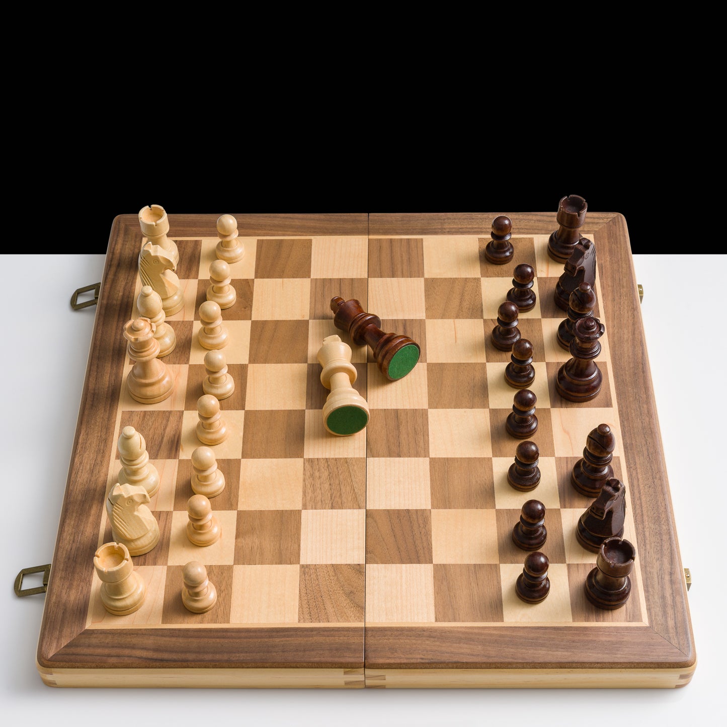 ChessLand Premium 38cm Magnetic Wooden Chess Set with Checkers