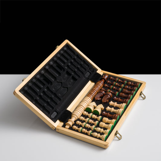 ChessLand Premium 38cm Magnetic Wooden Chess Set with Checkers