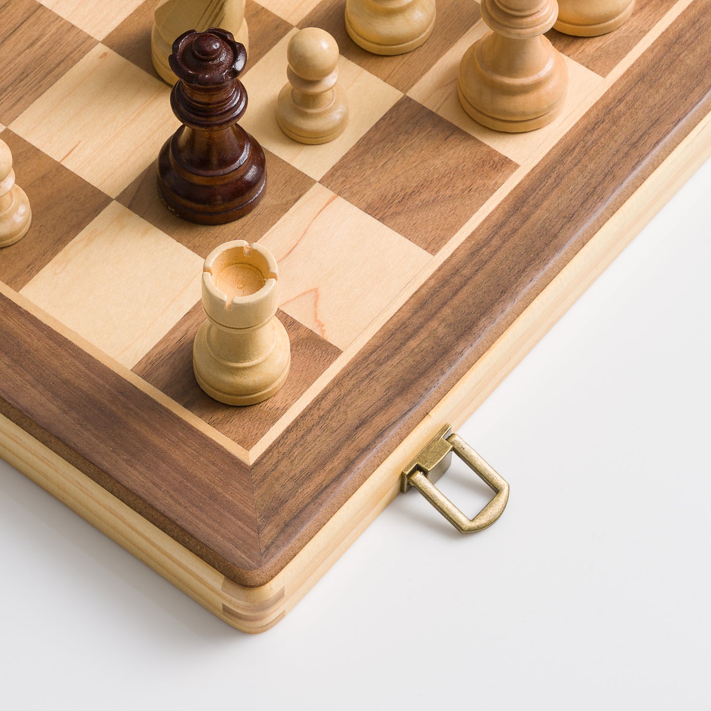 ChessLand Premium 38cm Magnetic Wooden Chess Set with Checkers