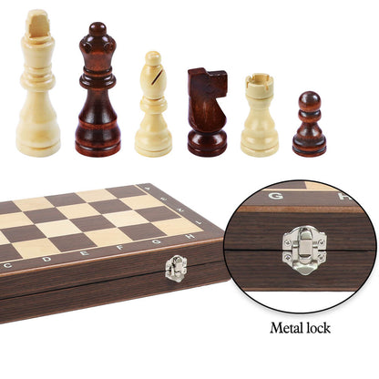 38cm Magnetic Wooden Chess Set - Ebony & Maple