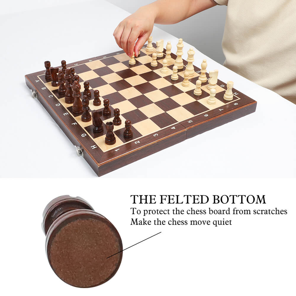 38cm Magnetic Wooden Chess Set - Ebony & Maple