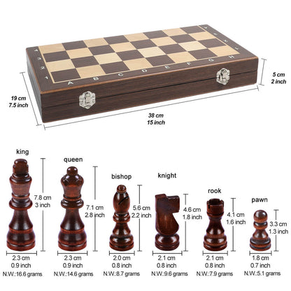 38cm Magnetic Wooden Chess Set - Ebony & Maple