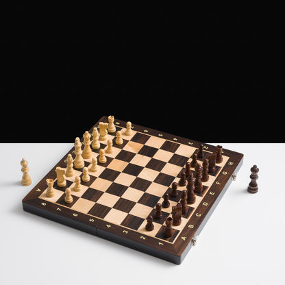 38cm Magnetic Wooden Chess Set - Ebony & Maple