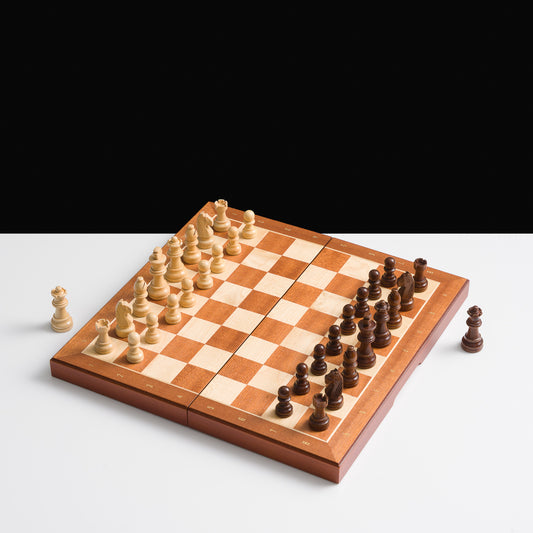 33cm Magnetic Wooden Chess Set - Sapele & Beech