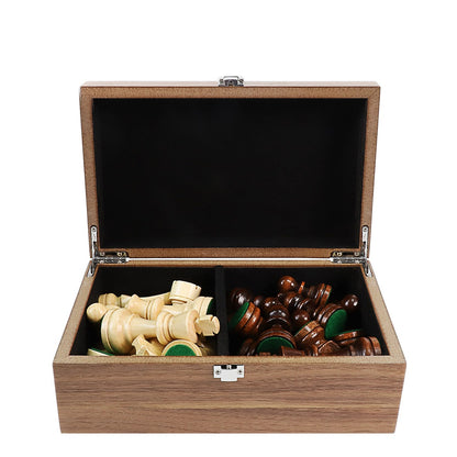 Wooden Chess Pieces Storage - Walnut