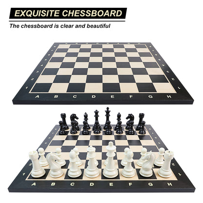 50cm Ebony Wooden Chess Board - With Letters & Numbers