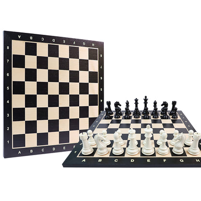 50cm Ebony Wooden Chess Board - With Letters & Numbers