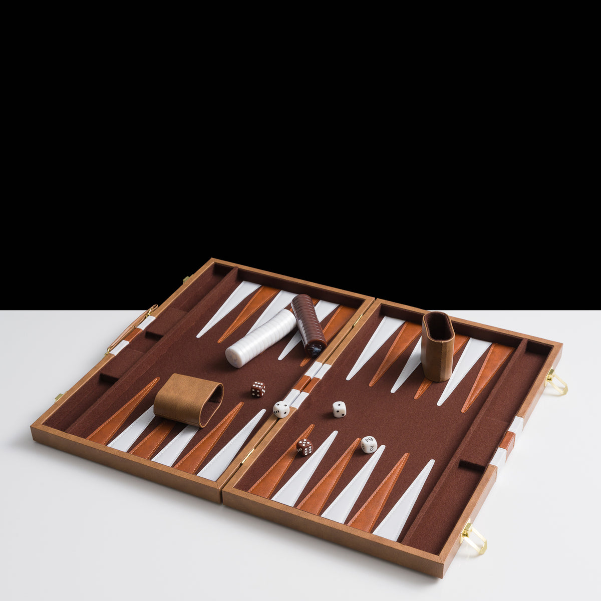 Backgammon Items 45cm Leather Backgammon Vintage Brown | ChessLand – ChessLand Australia