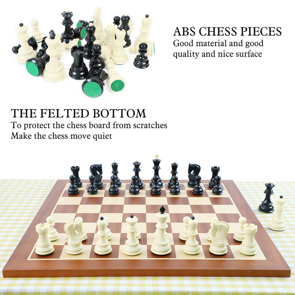 Black & White Chess Pieces - Zagreb Style - King Height 95mm