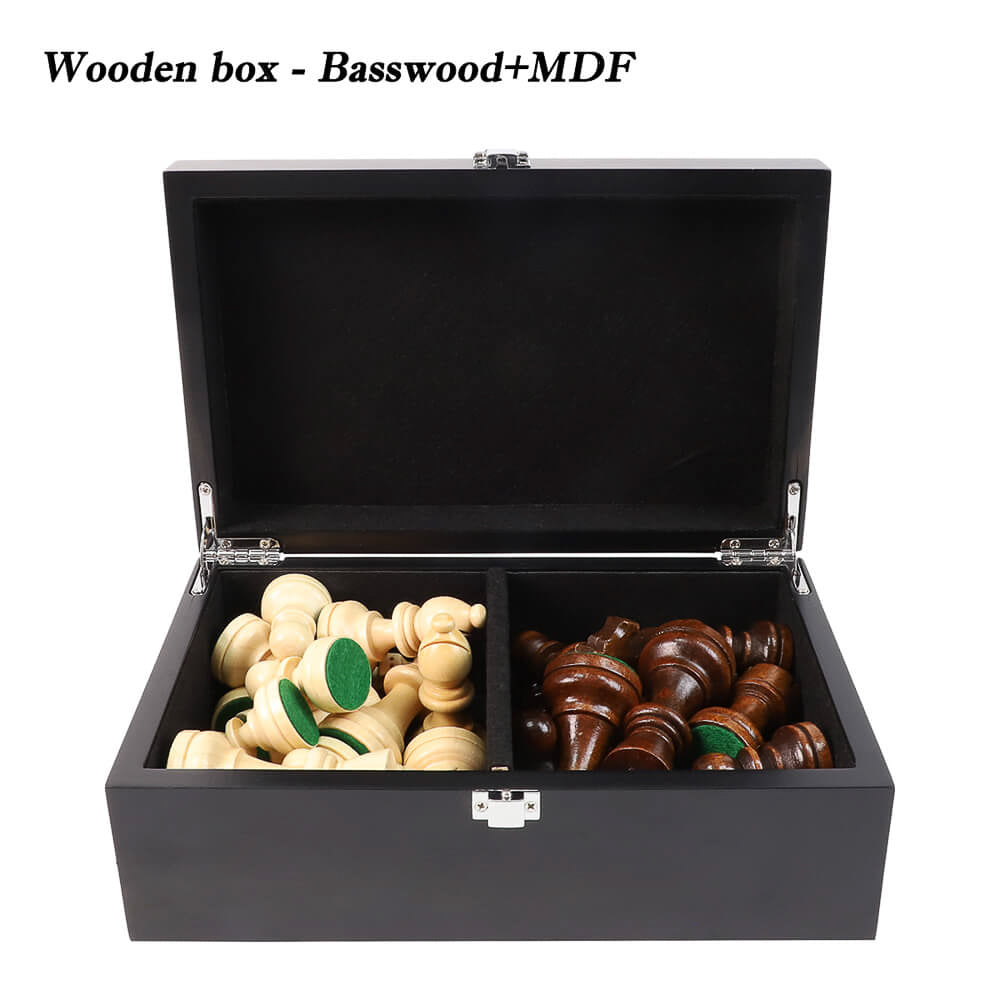 Wooden Chess Pieces Storage - Ebony