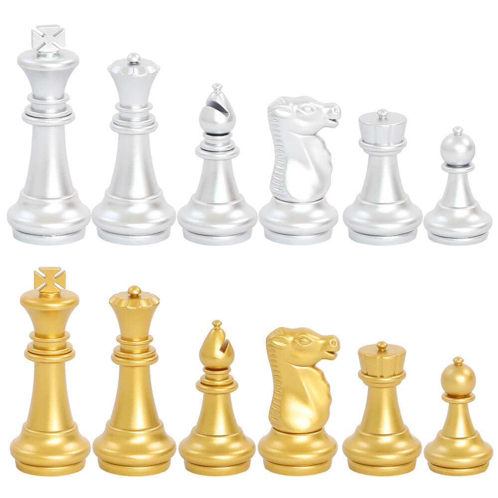 Gold & Silver Folding Magnetic Chess Set