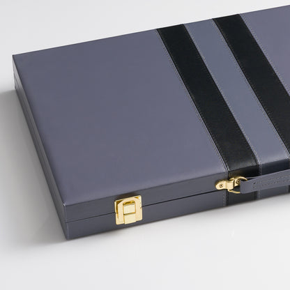45cm/18inch Leather Backgammon Set - Gray