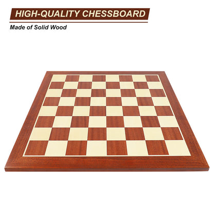 50cm Sapele Wooden Chess Board - With Letters & Numbers