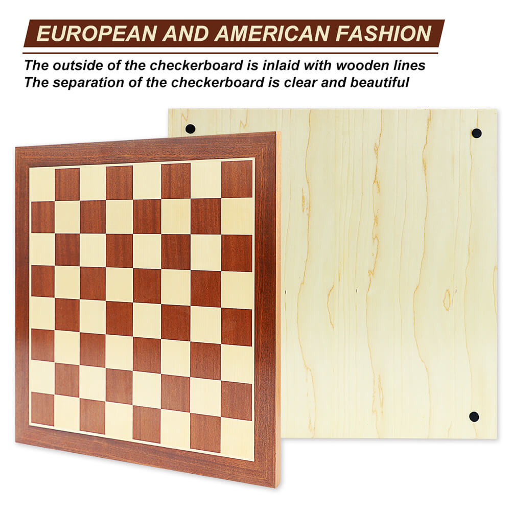 50cm Sapele Wooden Chess Board - With Letters & Numbers