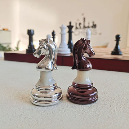 Metal-Ceramic Composite Chess Pieces - Modern Style - King Height 95mm