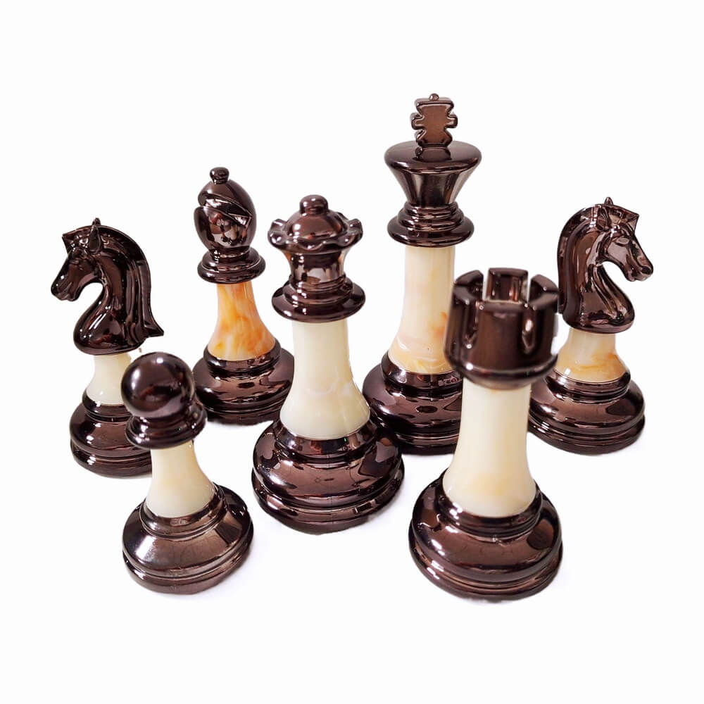 Metal-Ceramic Composite Chess Pieces - Modern Style - King Height 95mm