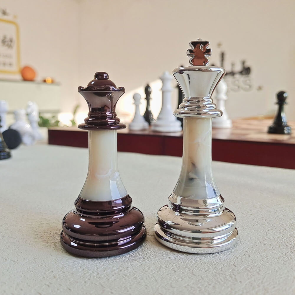 Metal-Ceramic Composite Chess Pieces - Modern Style - King Height 95mm