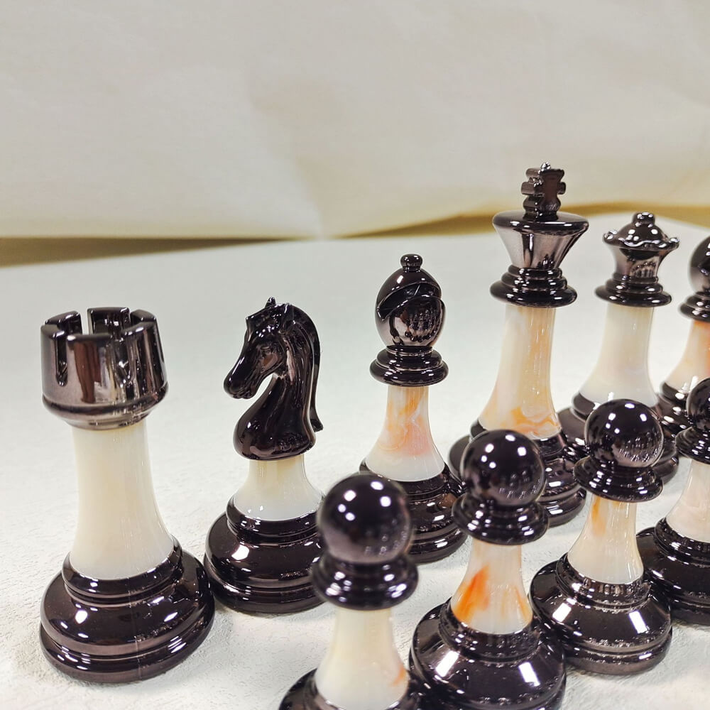 Metal-Ceramic Composite Chess Pieces - Modern Style - King Height 95mm