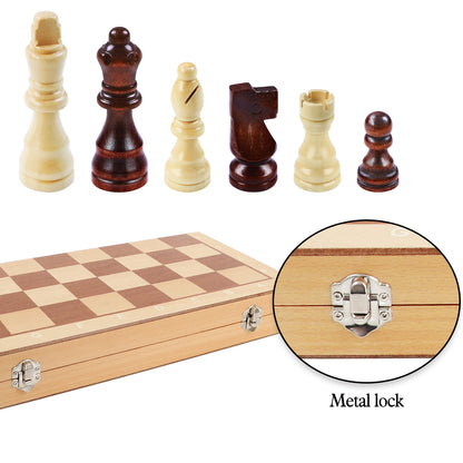 38cm Magnetic Wooden Chess Set - Sapele & Beech