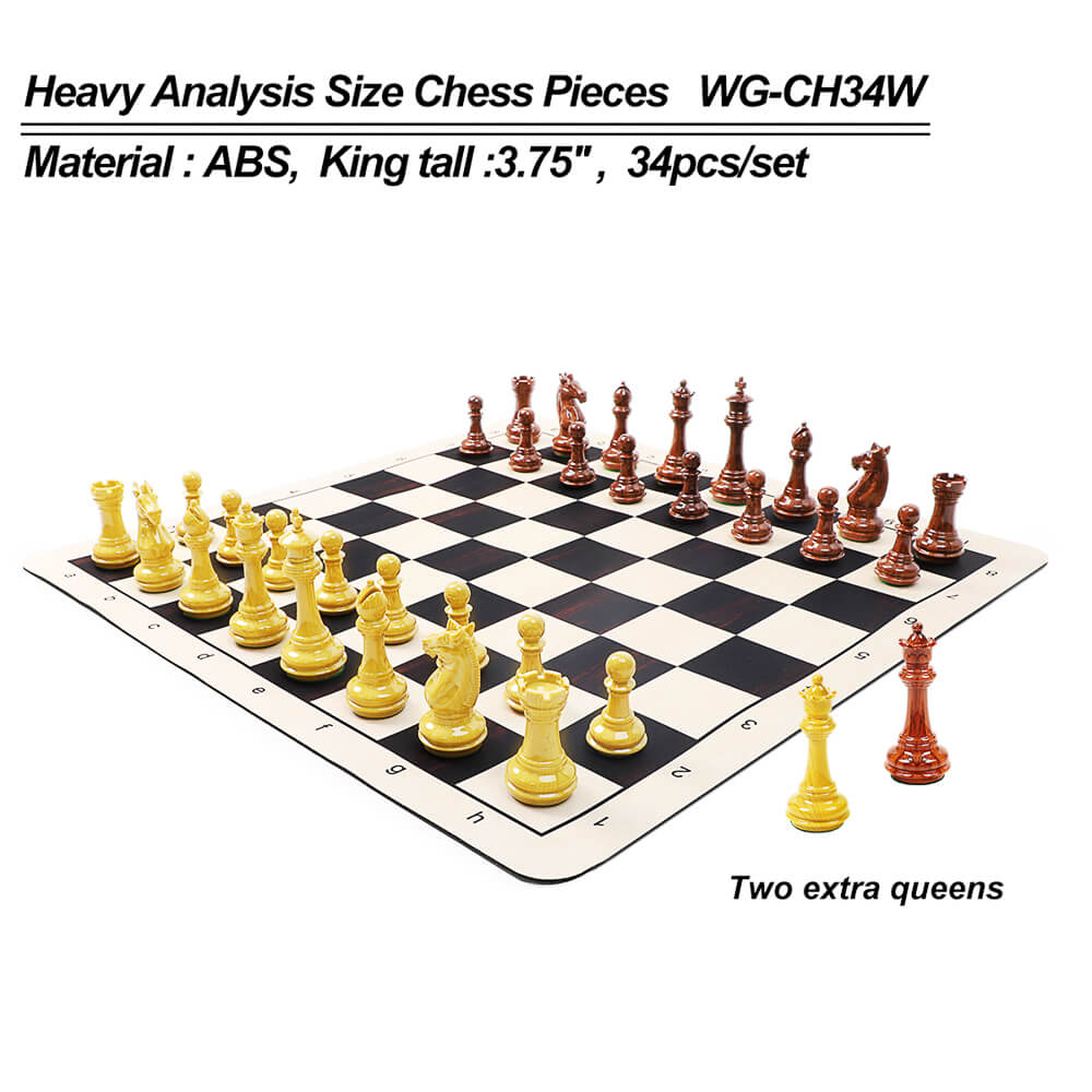 Wooden Coloured Chess Pieces - King Height 95mm