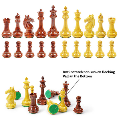 Wooden Coloured Chess Pieces - King Height 95mm