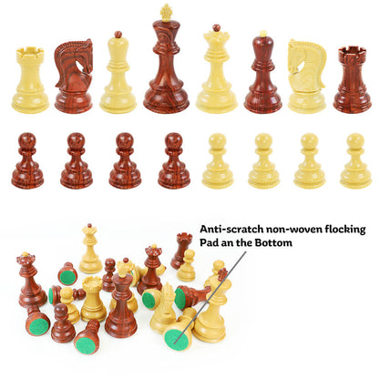 Wooden Coloured Chess Pieces - Zagreb Style - King Height 95mm