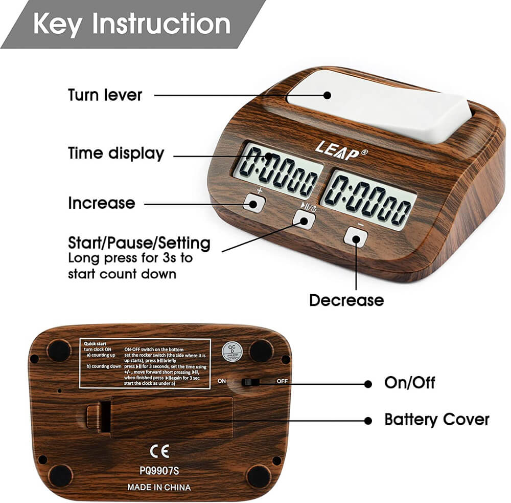 Digital Chess Timer - Wooden