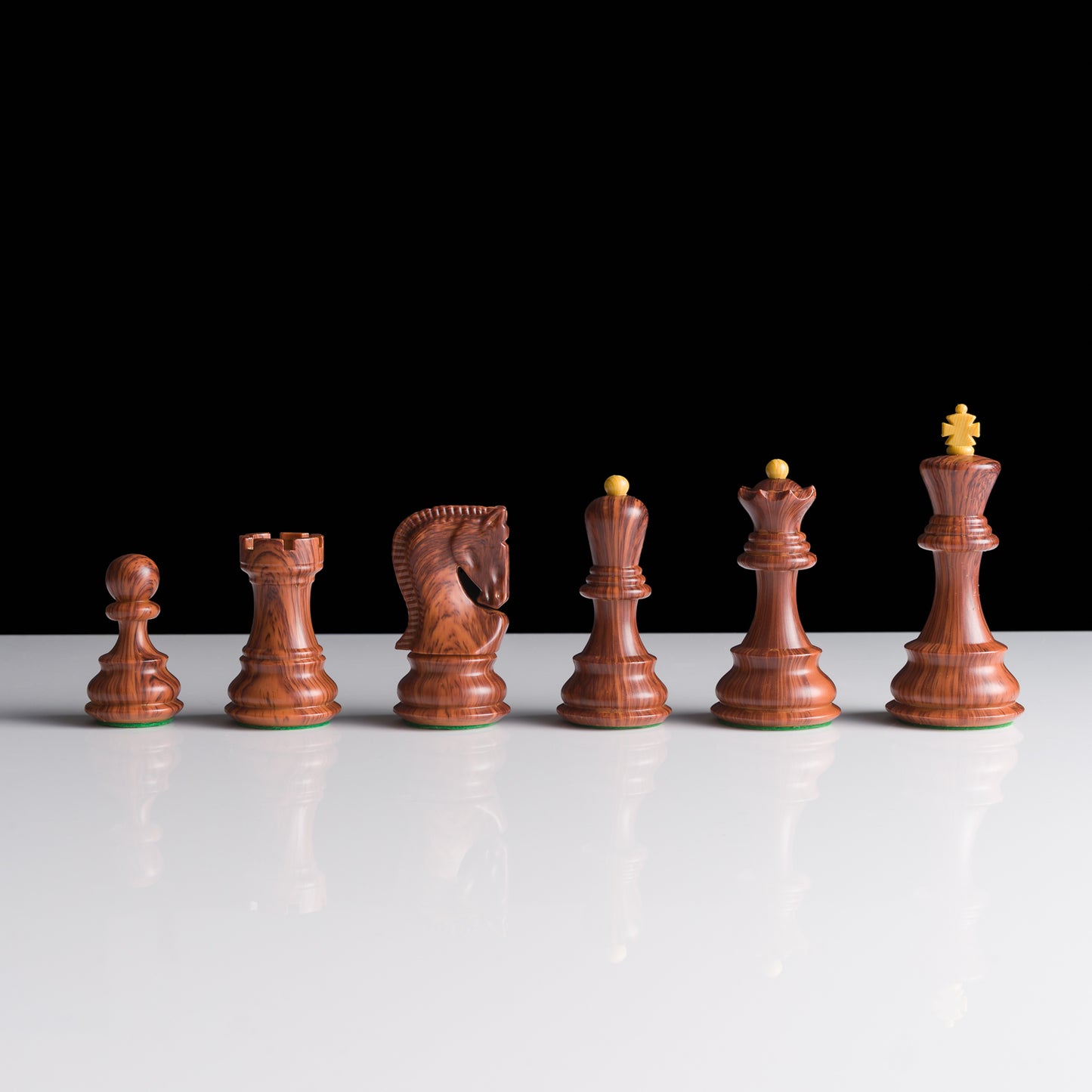 Wooden Coloured Chess Pieces - Zagreb Style - King Height 95mm